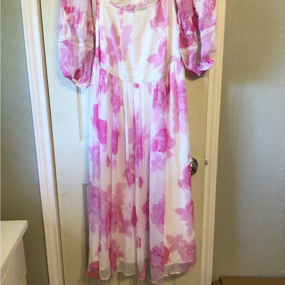 Offer $50๐๐ผ ASOS Design pink white maxi dress NWT - Picture 10 of 12